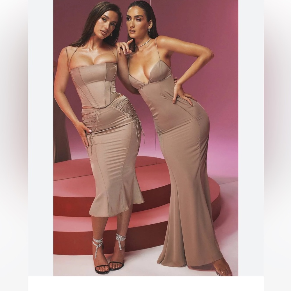 House of CB Loren latte corset maxi dress size small - Picture 11 of 14